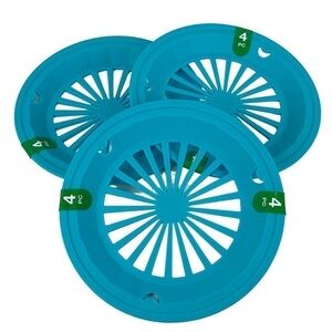 Plastic Paper Plate Holders Teal Set of‎ 12 NEW